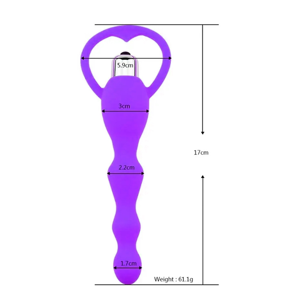 Anal Plug Tıkaç Titreşimli Silikon Boğumlu Halkalı Mor