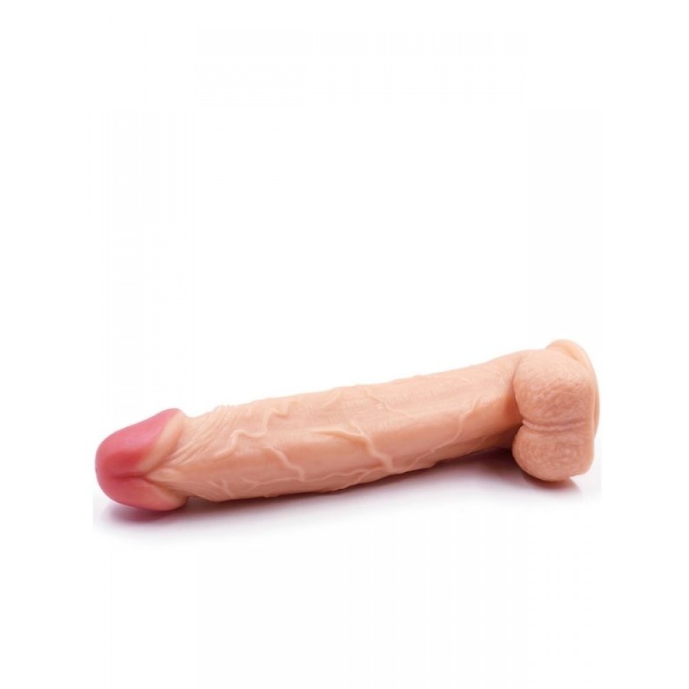 Dildo Gerçekçi Vantuzlu Testisli Jel Silikon 24cm 23.8cm