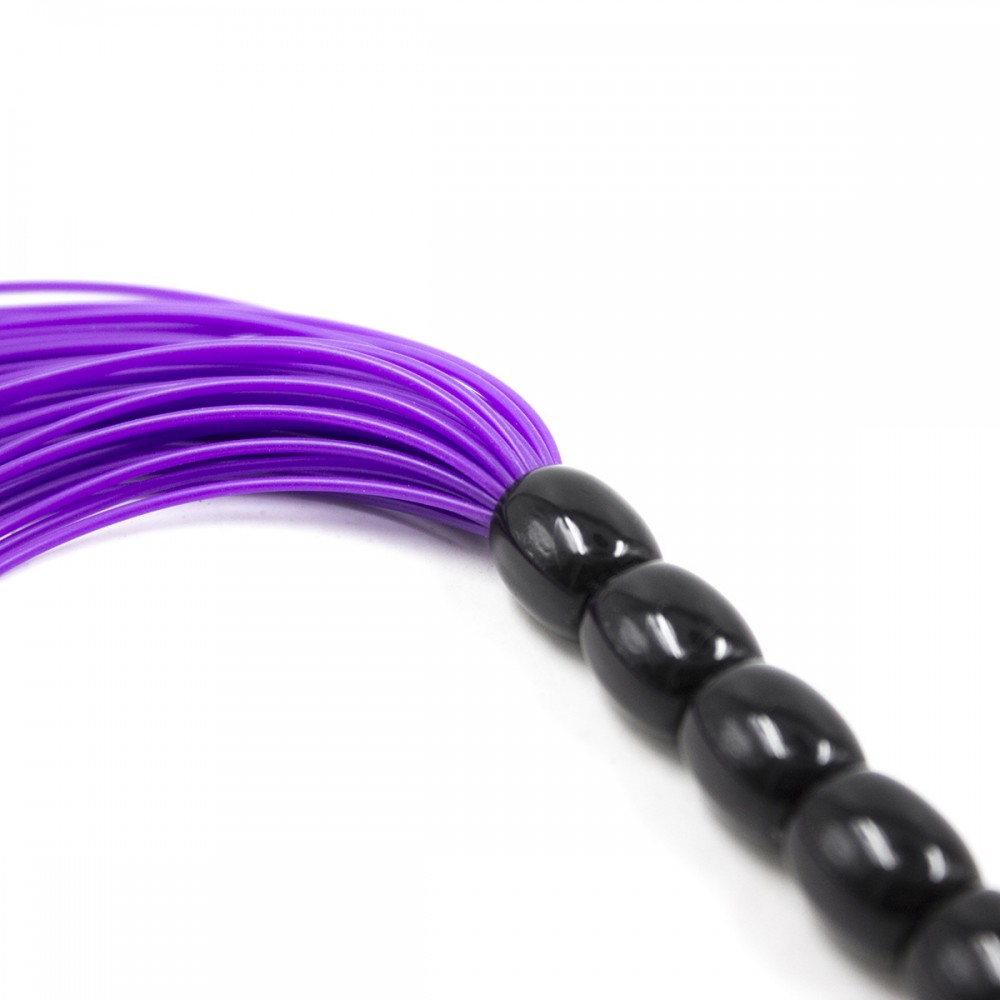 Tüylü Silikon 23cm Mini Kırbaç - Mor